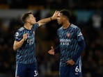 Arsenal's Granit Xhaka and Gabriel&nbsp;