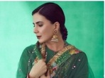 Kirti Kulhari is currently basking in the success of her latest web-series Human. The actor shared a slew of pictures on her Instagram profile on Friday and made our day better. For the pictures, Kirti decked up in her current favourite colour and showed us how ethnic fashion is done like a pro.(Instagram/@iamkirtikulhari)