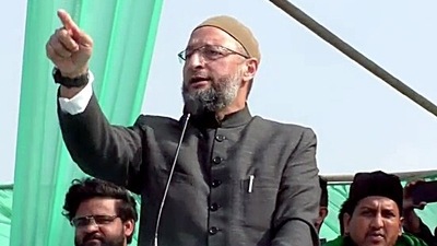 Asaduddin Owaisi referred to Muskan, the burqa-clad girl who was heckled in a Karnataka college, as he talked about his security. (ANI) Asaduddin Owaisi referred to Muskan, the burqa-clad girl who was heckled in a Karnataka college, as he talked about his security. (ANI)