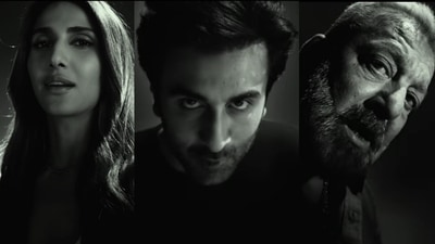 Vaani Kapoor, Ranbir Kapoor, and Sanjay Dutt in Shamshera's teaser. Vaani Kapoor, Ranbir Kapoor, and Sanjay Dutt in Shamshera's teaser.