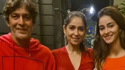 Ananya Panday with her parents Chunky Panday and Bhavana Pandey.