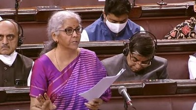 Nirmala Sitharaman replying to the general discussion on Union Budget 2022 in the Rajya Sabha on Friday.&nbsp;
