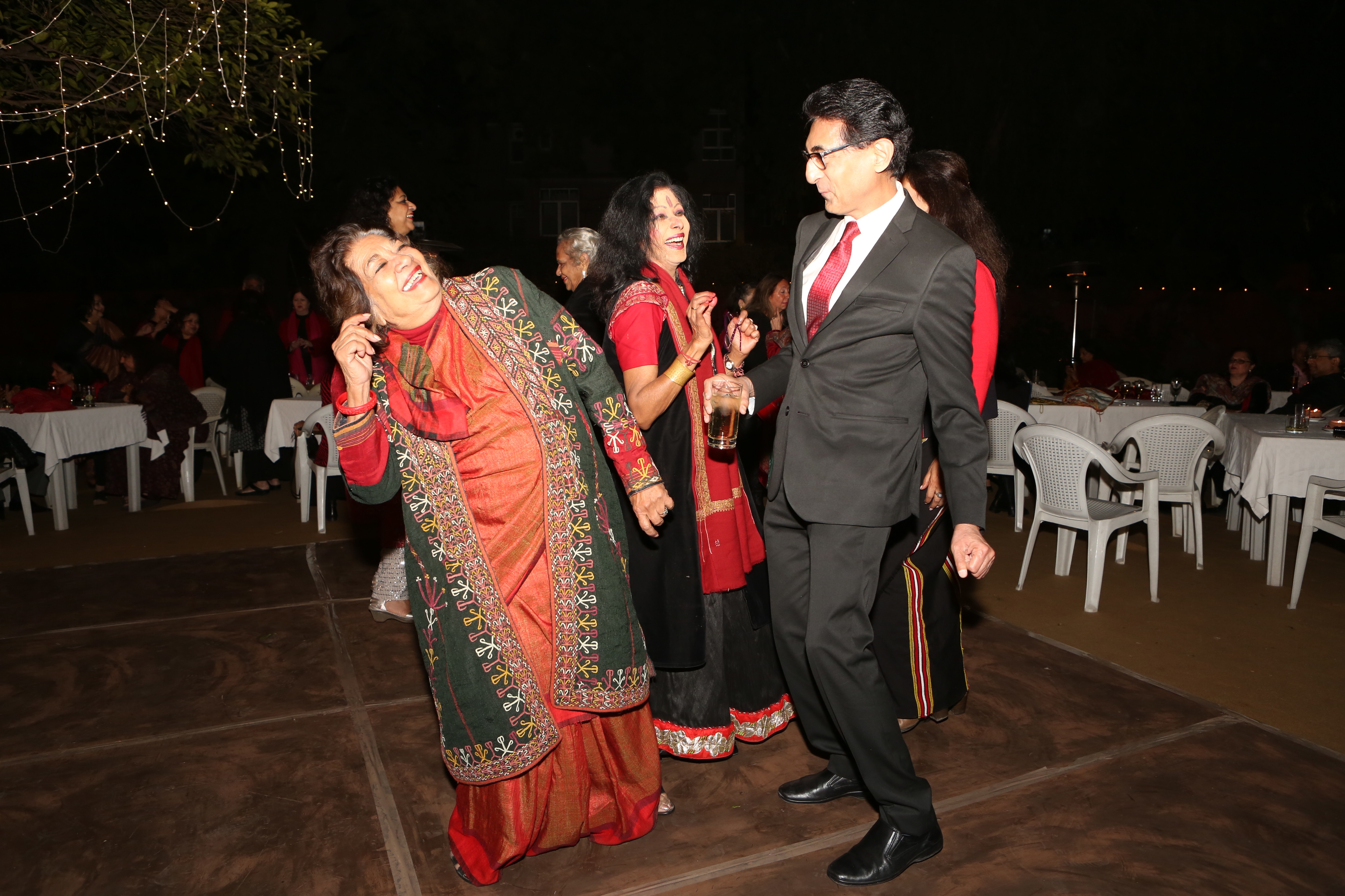 Aruna Vasudev, Shovana Narayan and Sunit Tandon at the Valentine’s Day celebration in 2020 (Photo: Prabhas Roy/HT)