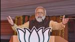 Prime Minister Narendra Modi addresses a public rally, ahead of the second phase of UP Assembly polls, in Kannauj, on Saturday, February. 12, 2022. (PTI Photo)