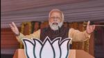 Prime Minister Narendra Modi at a rally for the UP polls in Kannauj on Saturday. (PTI PHOTO)