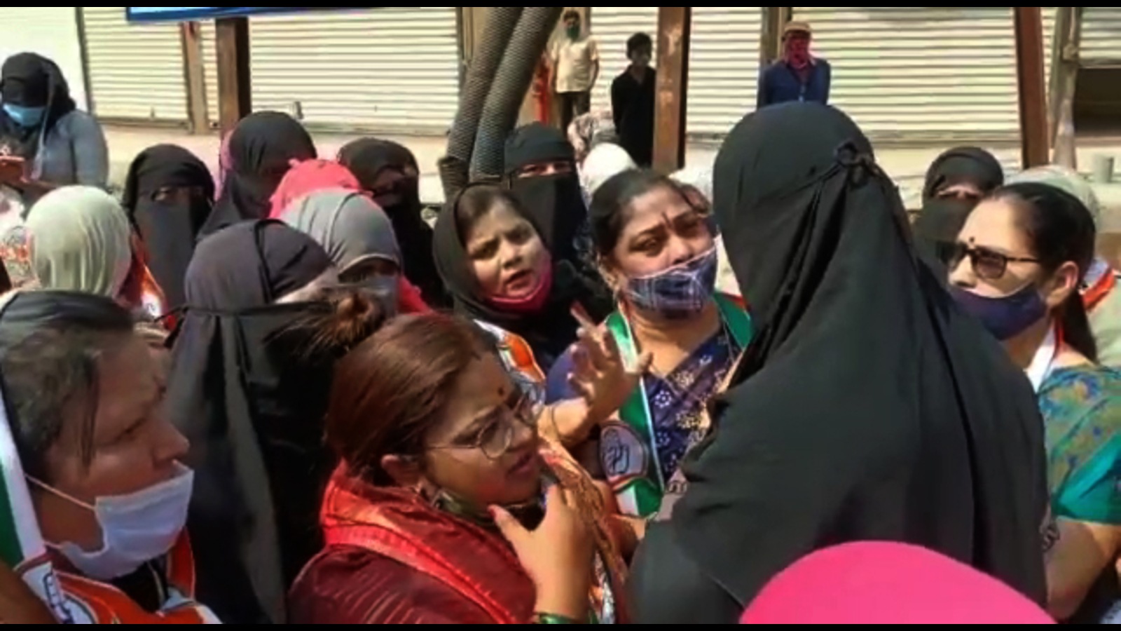 Women clash during protest over hijab row in Kalyan