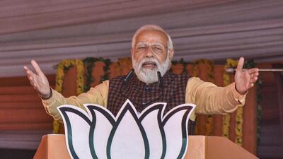 Prime Minister Narendra Modi addresses a public rally, ahead of the second phase of UP Assembly polls, in Kannauj, on Saturday, February. 12, 2022. (PTI Photo) Prime Minister Narendra Modi addresses a public rally, ahead of the second phase of UP Assembly polls, in Kannauj, on Saturday, February. 12, 2022. (PTI Photo)