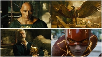 Dwayne Johnson, Aldis Hodge, Ezra Miller and Pierce Brosnan as DCEU character. Dwayne Johnson, Aldis Hodge, Ezra Miller and Pierce Brosnan as DCEU character.