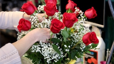 A worker prepares flowers for a customer at Steve's Flower Market in the West Town neighborhood in Chicago, Illinois ahead of Valentine's Day Image Credit | Scott Olson/Getty Images/AFP (AFP) A worker prepares flowers for a customer at Steve's Flower Market in the West Town neighborhood in Chicago, Illinois ahead of Valentine's Day Image Credit | Scott Olson/Getty Images/AFP (AFP)