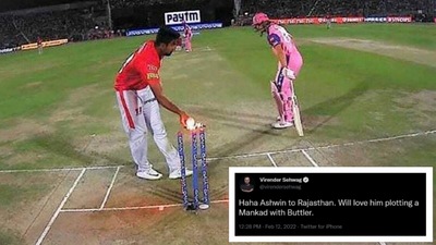 Ashwin was bought by the RR. (Twitter)