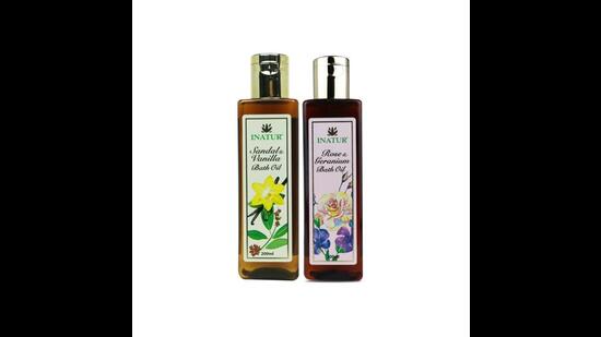 The Rose & Geranium and Sandal & Vanilla Bath Oils by INATUR rejuvenate, relax, and cleanse your skin The Rose & Geranium and Sandal & Vanilla Bath Oils by INATUR rejuvenate, relax, and cleanse your skin