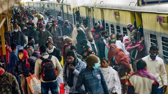 Bihar CM Nitish Kumar said people must remain cautious of Covid-19 and continue to take precautionary measures such as wearing of face masks and following social distancing. In picture - A railway station in Patna.(PTI File Photo)