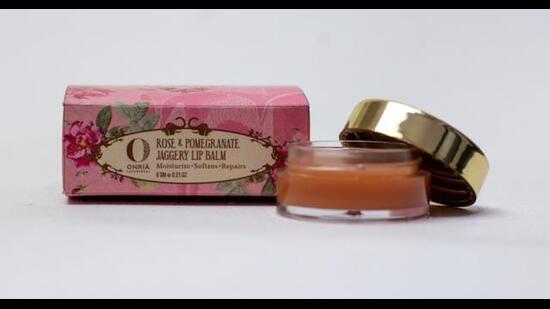 The rose & pomegranate lip balm by OHRIA AYURVEDA provides quick lip repair, hydrating nourishment and protection against dryness and darkening The rose & pomegranate lip balm by OHRIA AYURVEDA provides quick lip repair, hydrating nourishment and protection against dryness and darkening