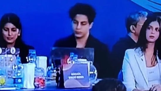 Jahnavi Mehta, Aryan Khan and Suhana Khan at the Indian Premier League (IPL) auctions. Jahnavi Mehta, Aryan Khan and Suhana Khan at the Indian Premier League (IPL) auctions.
