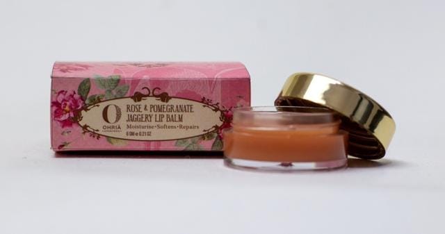 The rose & pomegranate lip balm by OHRIA AYURVEDA provides quick lip repair, hydrating nourishment and protection against dryness and darkening The rose & pomegranate lip balm by OHRIA AYURVEDA provides quick lip repair, hydrating nourishment and protection against dryness and darkening