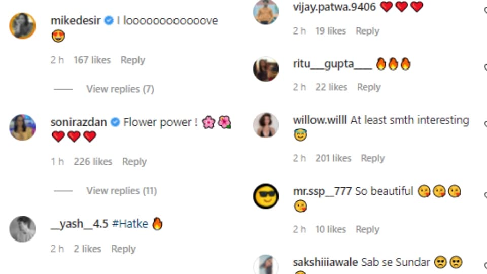 Comments on Alia Bhatt's post.&nbsp;