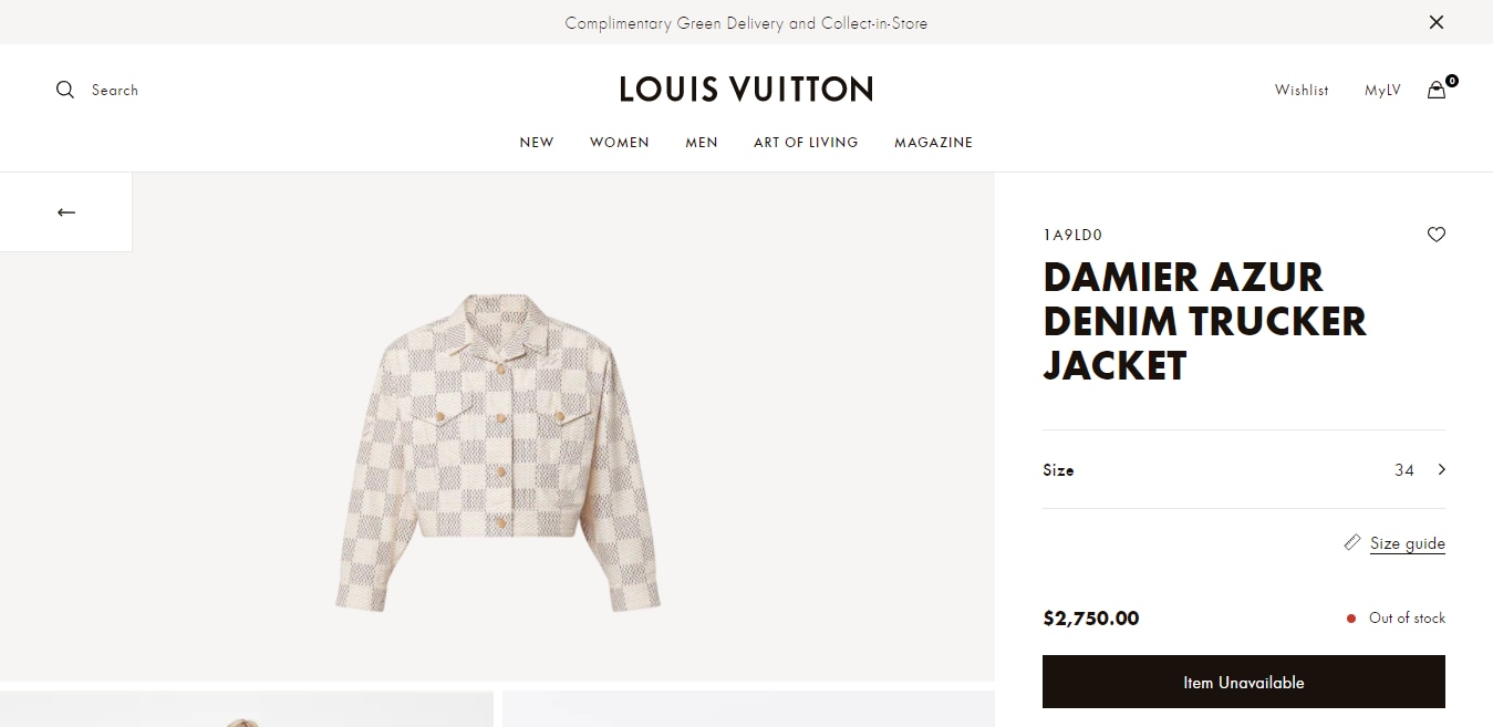 The Damier Azur Denim Trucker Jacket. (louisvuitton.com)