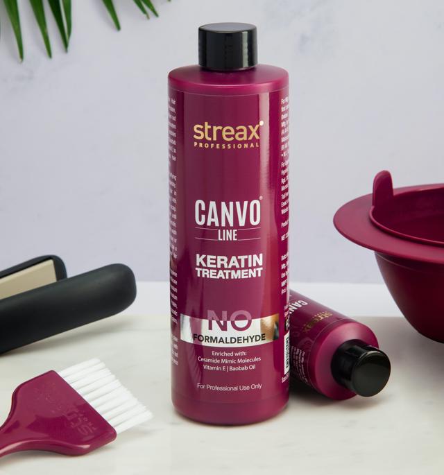 The Canvoline, formaldehyde free Keratin treatment by STREAX PROFESSIONAL leaves your hair feeling smooth and soft The Canvoline, formaldehyde free Keratin treatment by STREAX PROFESSIONAL leaves your hair feeling smooth and soft