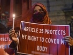 This desire has metamorphosed into a rule of educational institutions to ban hijabs, and has also been bestowed a sanctity by the government. (PTI) This desire has metamorphosed into a rule of educational institutions to ban hijabs, and has also been bestowed a sanctity by the government. (PTI)