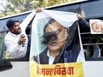 Protests against Himanta Biswa in New Delhi following his comment on Rahul Gandhi's parentage. Protests against Himanta Biswa in New Delhi following his comment on Rahul Gandhi's parentage. 