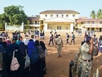 The hijab row began after hijab-clad students in Karnataka colleges were denied entry.&nbsp;