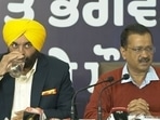 Arvind Kejriwal and Bhagwant Mann addressed a press conference on Sunday.&nbsp;