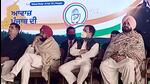 Congress CM candidate for Punjab assembly elections Charanjit Singh Channi with Punjab Congress chief Navjot Singh Sidhu and party leader Rahul Gandhi at the virtual rally, in Ludhiana. (ANI)