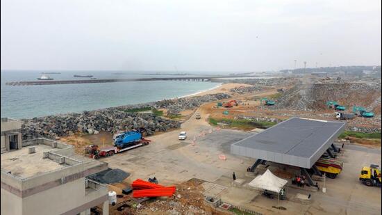 The Vizhinjam port with 20-feet natural depth will be the country’s first mother port. (Vivek R Nair/ HT Photo)