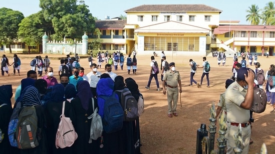 The hijab row began after hijab-clad students in Karnataka colleges were denied entry.&nbsp;(AFP)