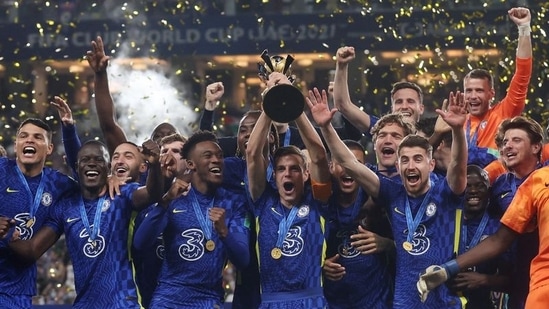 Cesar Azpilicueta lifts the trophy after winning the Club World Cup&nbsp;(REUTERS)