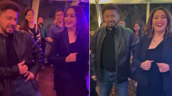 Madhuri Dixit and Shriram Nene groove to Tamma Tamma Again.