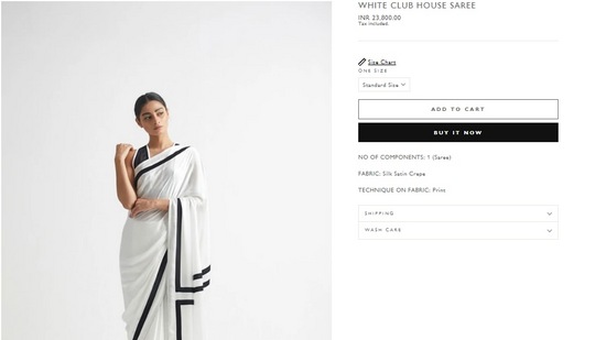 The White Club House Saree.&nbsp;(kshitijjalori.com)