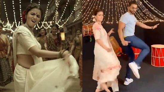 Ranveer Singh joined Alia Bhatt to dance to Dholida. 