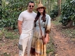 Dia Mirza and Vaibhav Rekhi in Karnataka. Dia Mirza and Vaibhav Rekhi in Karnataka.