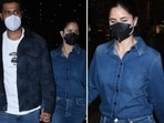 Katrina Kaif looks smart in a pair of jeans matched with denim full sleeves shirt.&nbsp;