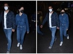 Vicky Kaushal, Katrina Kaif at the Mumbai airport. Vicky Kaushal, Katrina Kaif at the Mumbai airport. 