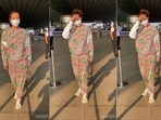 On Sunday, actor Malaika Arora was spotted in a tracksuit featuring a stunning geometric print.(Varinder Chawla)