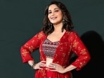 Madhuri Dixit in embroidered gharara and shrug will make your heart go Dhak Dhak: All pics Madhuri Dixit in embroidered gharara and shrug will make your heart go Dhak Dhak: All pics