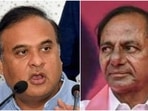 Assam chief minister Himanta Biswa Sarma (Left), Telangana chief minister K Chandrasekhar Rao (Right).