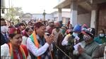 Uttarakhand chief minister Pushkar Singh Dhami greets voters. (HT Photo)