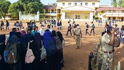 The hijab row began after hijab-clad students in Karnataka colleges were denied entry. (AFP / Image for representation purpose) The hijab row began after hijab-clad students in Karnataka colleges were denied entry. (AFP / Image for representation purpose)
