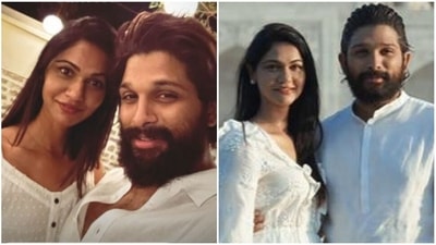 Allu Arjun shared a picture with his wife Sneha Reddy on Valentine’s Day. Allu Arjun shared a picture with his wife Sneha Reddy on Valentine’s Day.