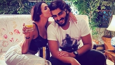 Malaika Arora with Arjun Kapoor in a loved-up photo. (Instagram) Malaika Arora with Arjun Kapoor in a loved-up photo. (Instagram)