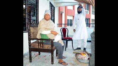 RJD chief Lalu Prasad Yadav at Jharkhand Guest House in Ranchi on Monday. (PTI) RJD chief Lalu Prasad Yadav at Jharkhand Guest House in Ranchi on Monday. (PTI)