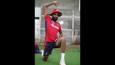 The 31-year-old bowler, Baltej Singh Dhanda, from Kaddon village, Doraha in Ludhiana, was bought by Punjab Kings for his base price of ₹20 lakh in the IPL mega-auction held in Bengaluru on Sunday. (HT Photo) The 31-year-old bowler, Baltej Singh Dhanda, from Kaddon village, Doraha in Ludhiana, was bought by Punjab Kings for his base price of ₹20 lakh in the IPL mega-auction held in Bengaluru on Sunday. (HT Photo)