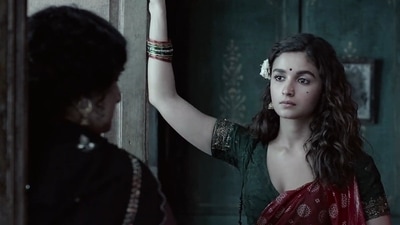 Alia Bhatt in a still from Gangubai Kathiawadi trailer. Alia Bhatt in a still from Gangubai Kathiawadi trailer. 