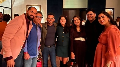 A glimpse of Shark Tank India members partying together.&nbsp; (Instagram)