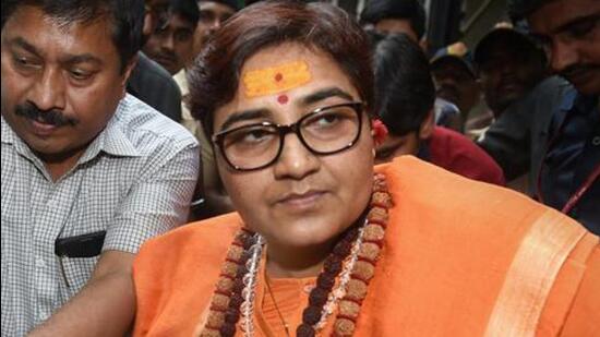 Bhopal MP Pragya Thakur had filed a complaint on February 7 that she received an objectionable video call from an unidentified number. She disconnected the call and later she also received an obscene video and message from a different number. (PTI PHOTO.)