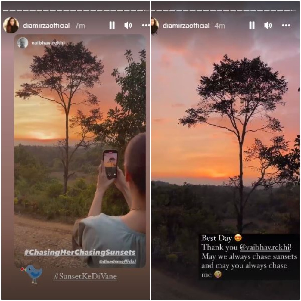 She shared photos of the moon rise and sunset. She shared photos of the moon rise and sunset.