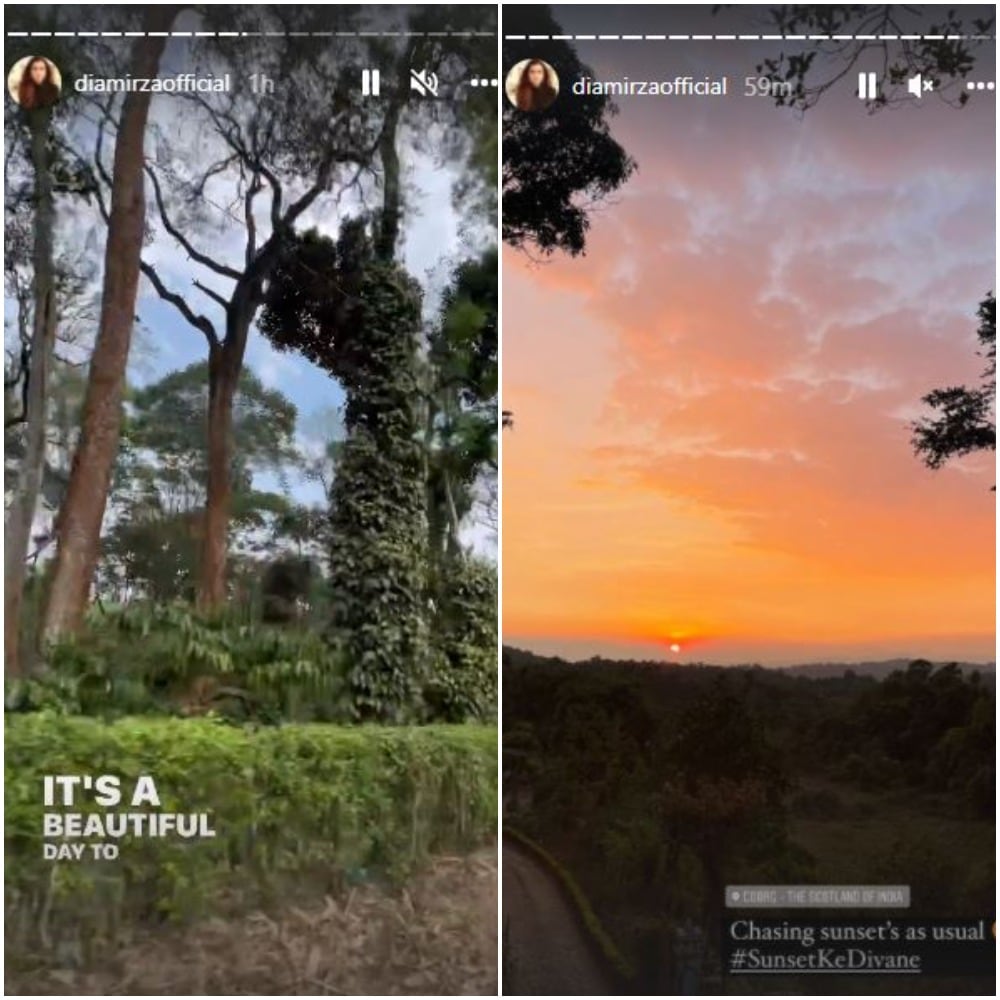 Dia dropped a photo of the setting sun.